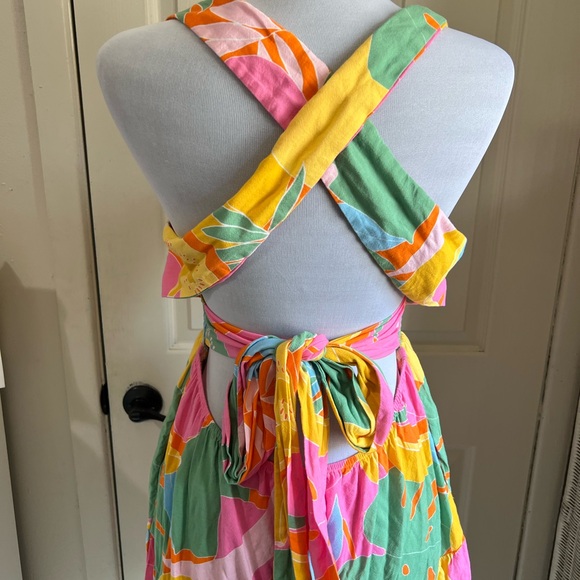 Show Me Your Mumu Collins Mini Dress Women XL Smocked Tropical Fruit Lightweight - Picture 8 of 16